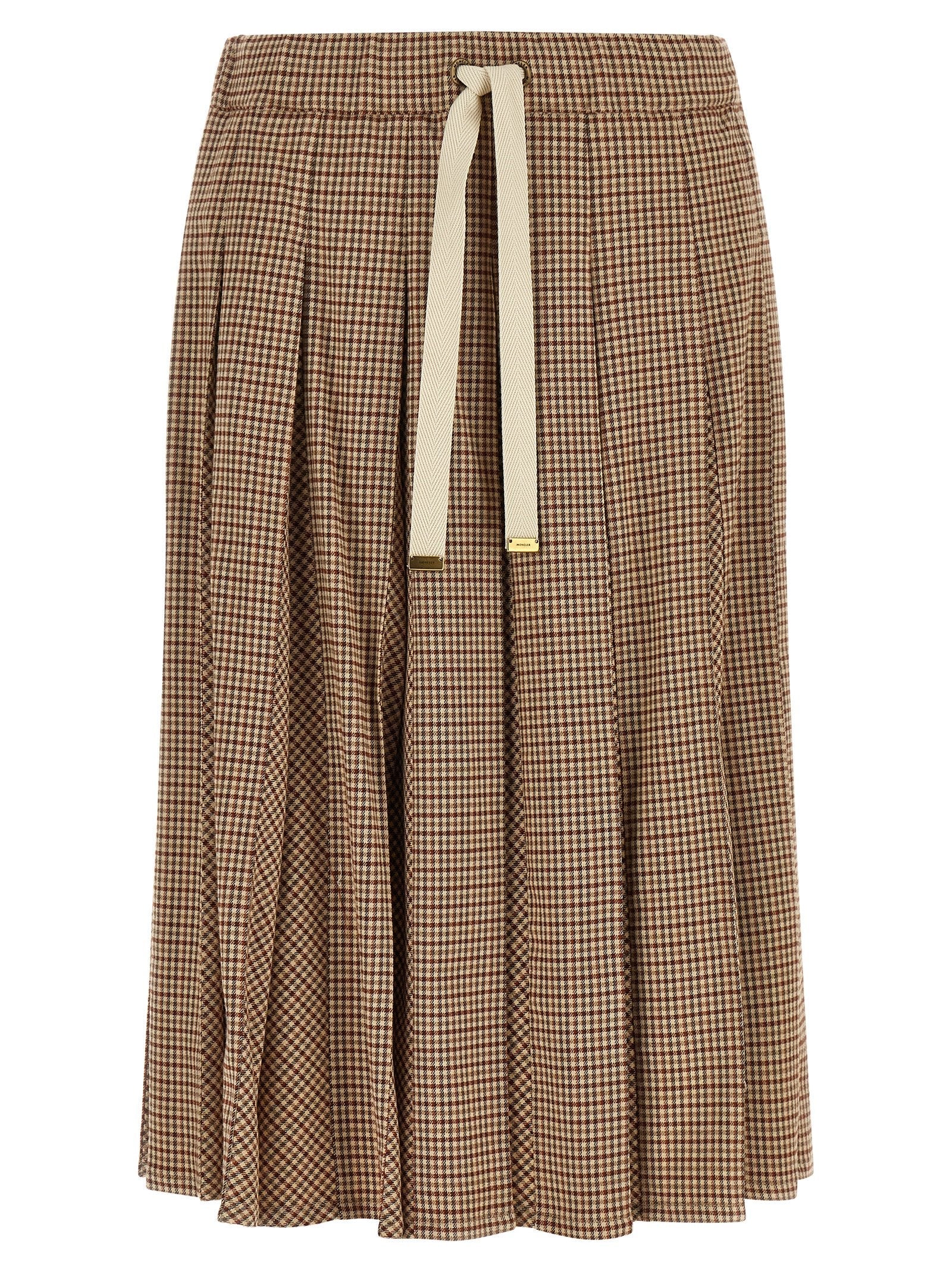 Moncler Beige Viscose Midi Skirt Moncler