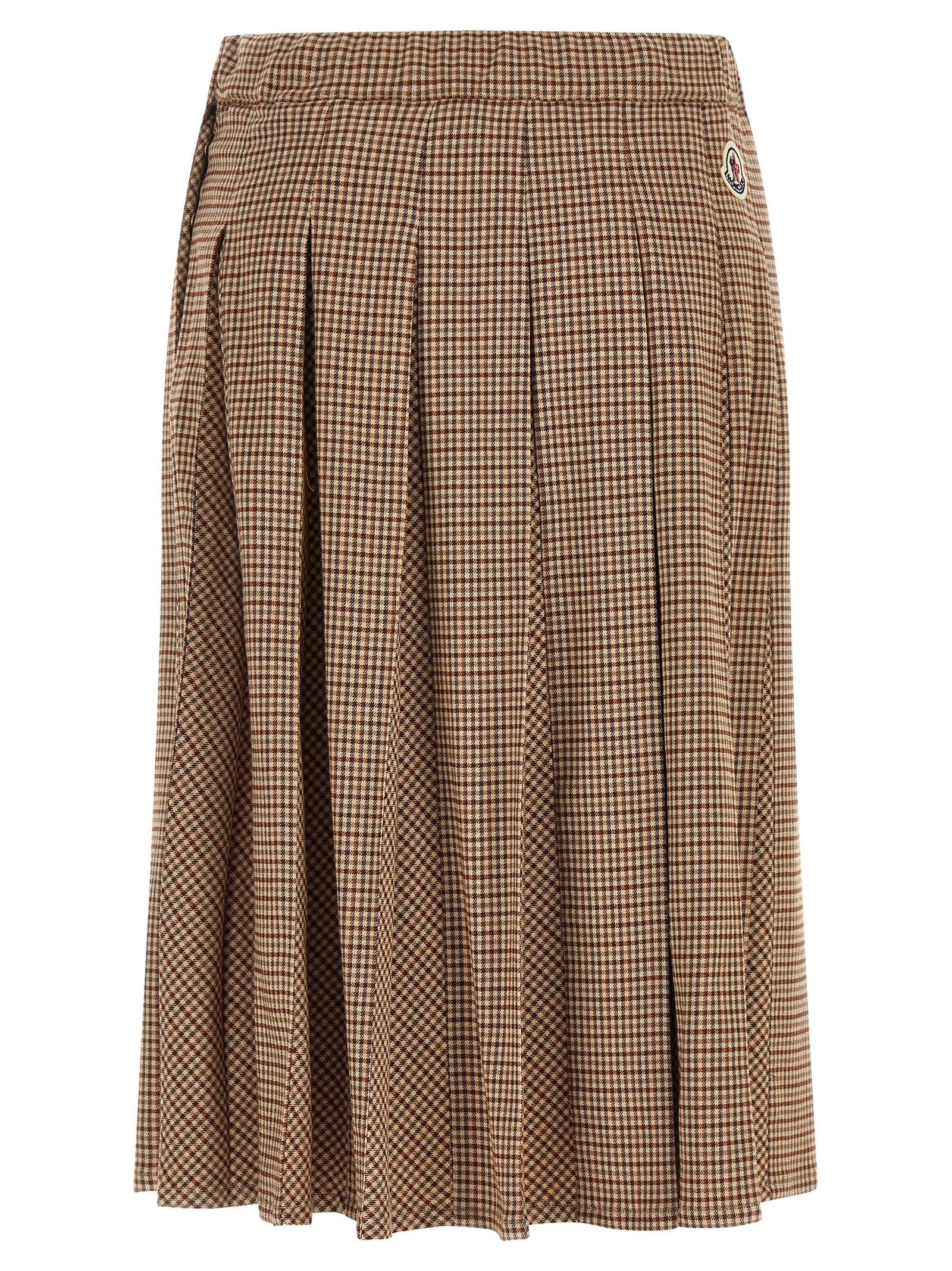 Moncler Beige Viscose Midi Skirt Moncler