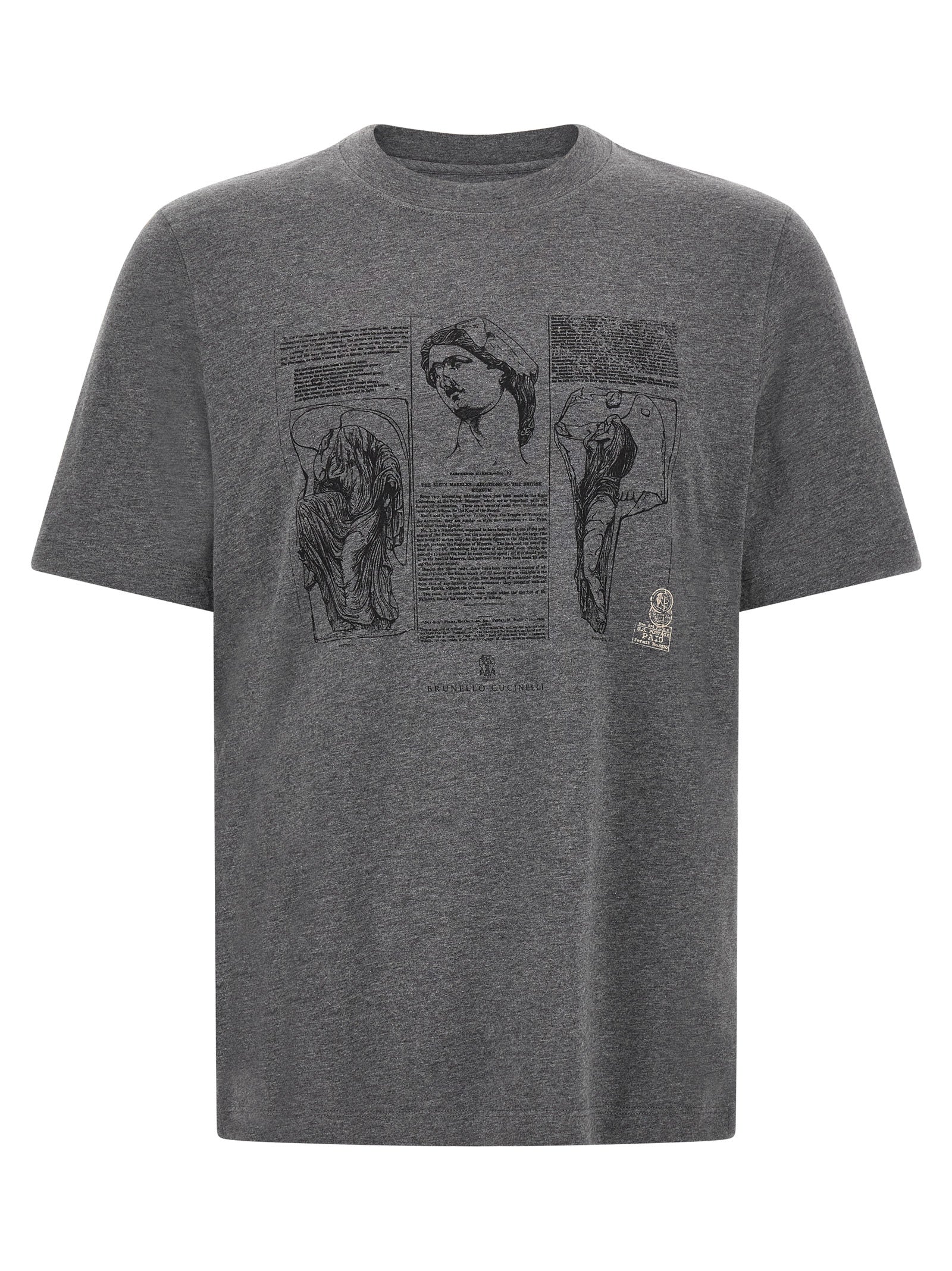Brunello Cucinelli Gray Cotton T-Shirt