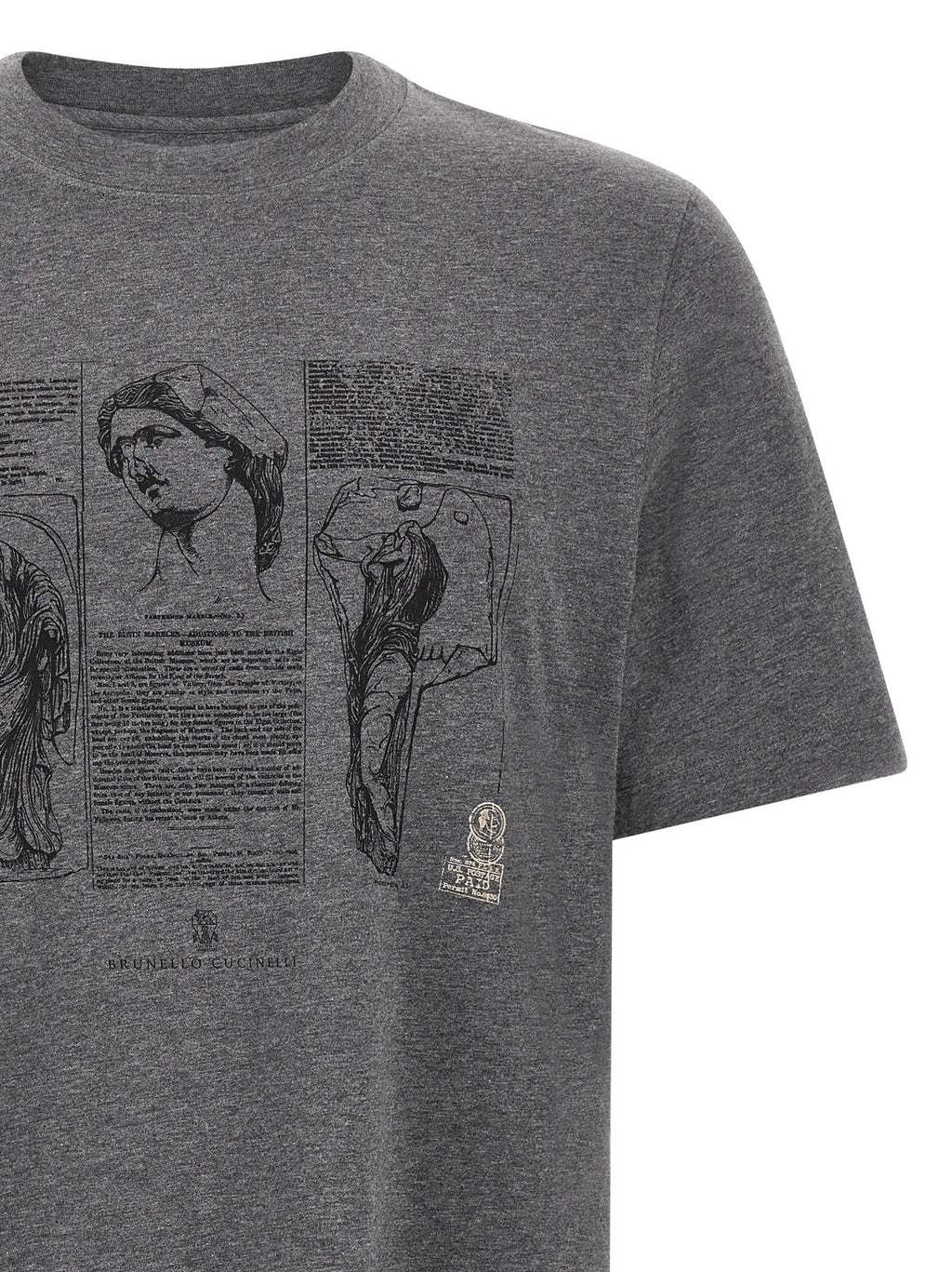 Brunello Cucinelli Gray Cotton T-Shirt