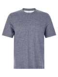 Brunello Cucinelli Blue Linen T-Shirt Brunello Cucinelli