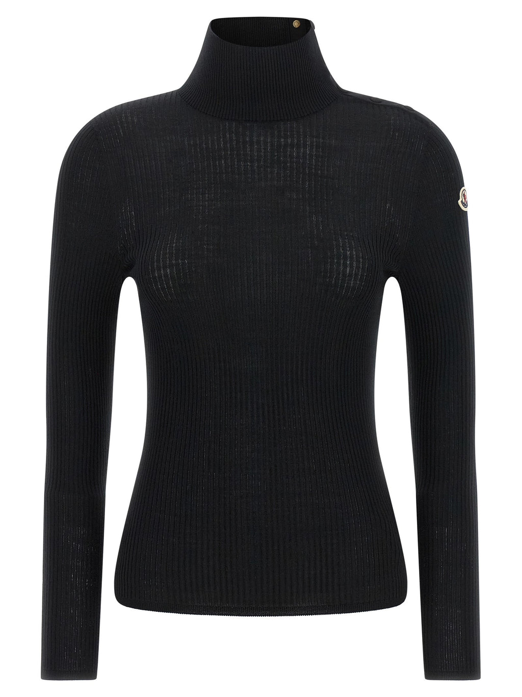 Moncler Black Virgin Wool Cardigan