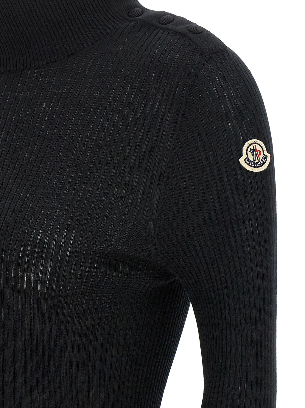 Moncler Black Virgin Wool Cardigan Moncler