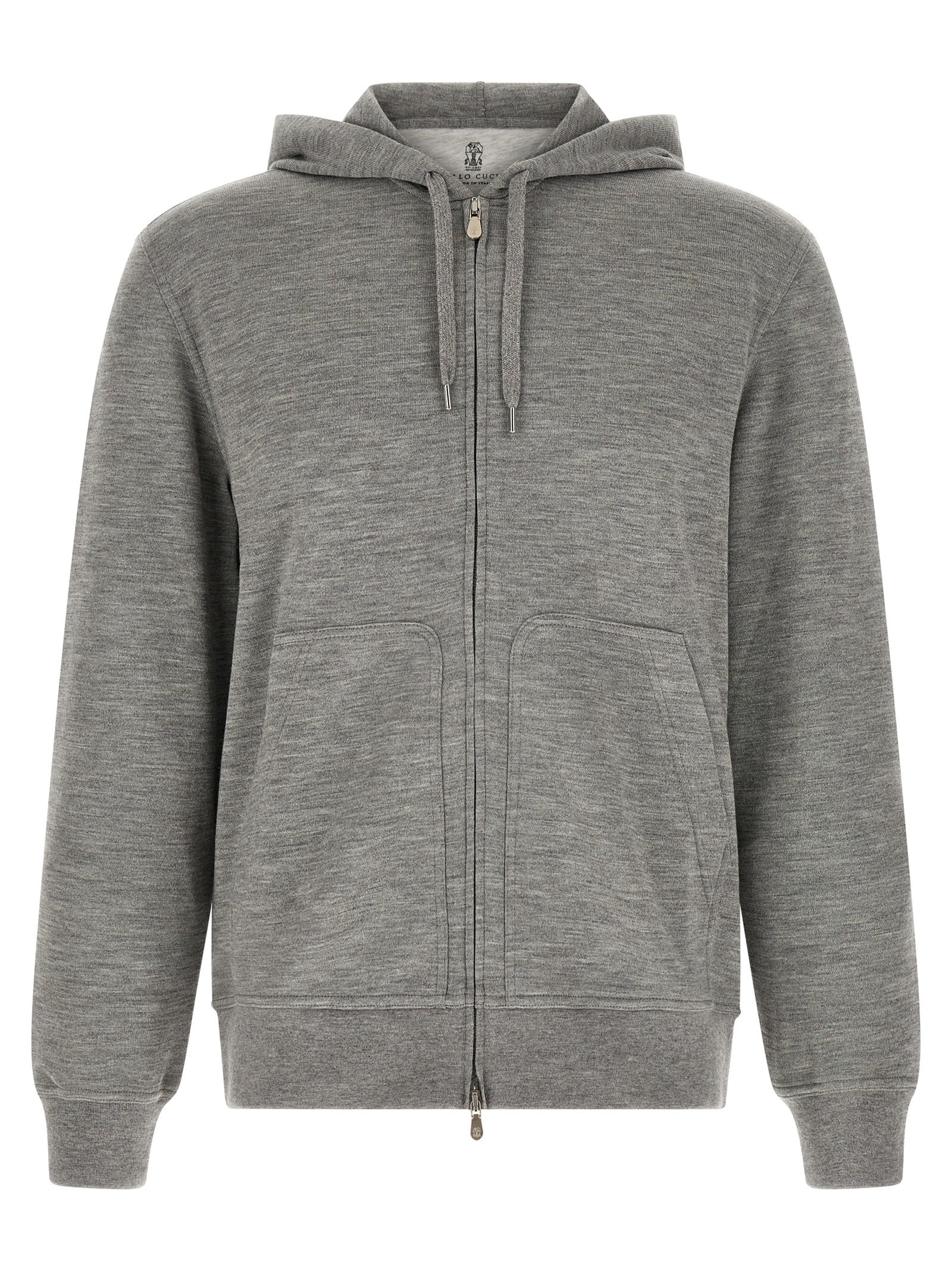 Brunello Cucinelli Gray Cashmere Sweatshirt Brunello Cucinelli