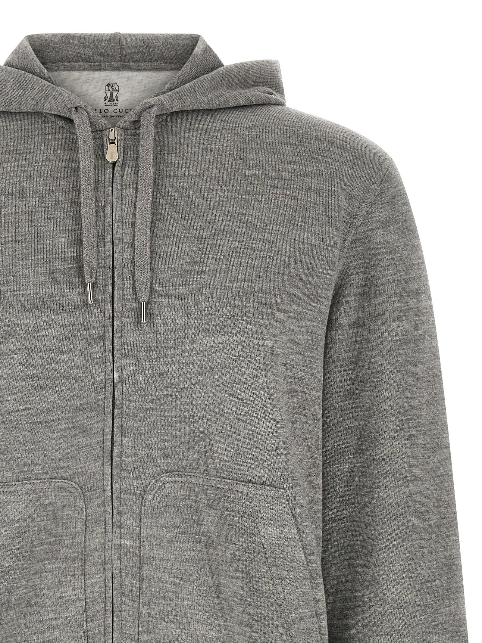 Brunello Cucinelli Gray Cashmere Sweatshirt Brunello Cucinelli