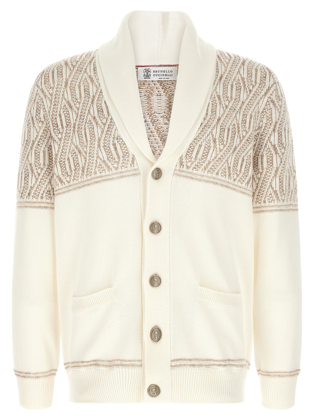 Brunello Cucinelli Beige Cotton Cardigan Brunello Cucinelli