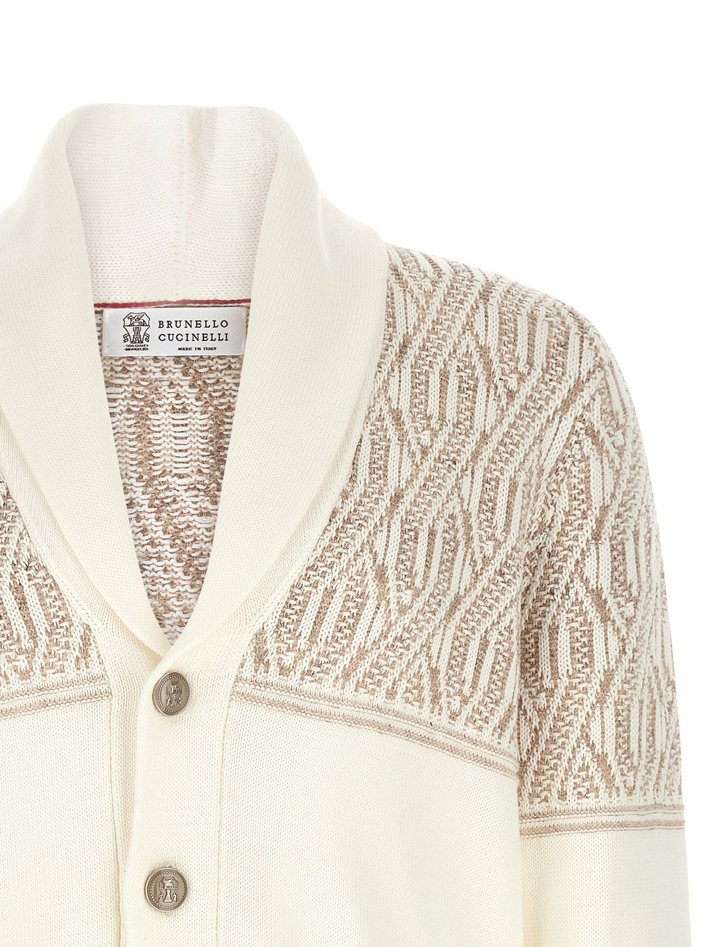Brunello Cucinelli Beige Cotton Cardigan Brunello Cucinelli
