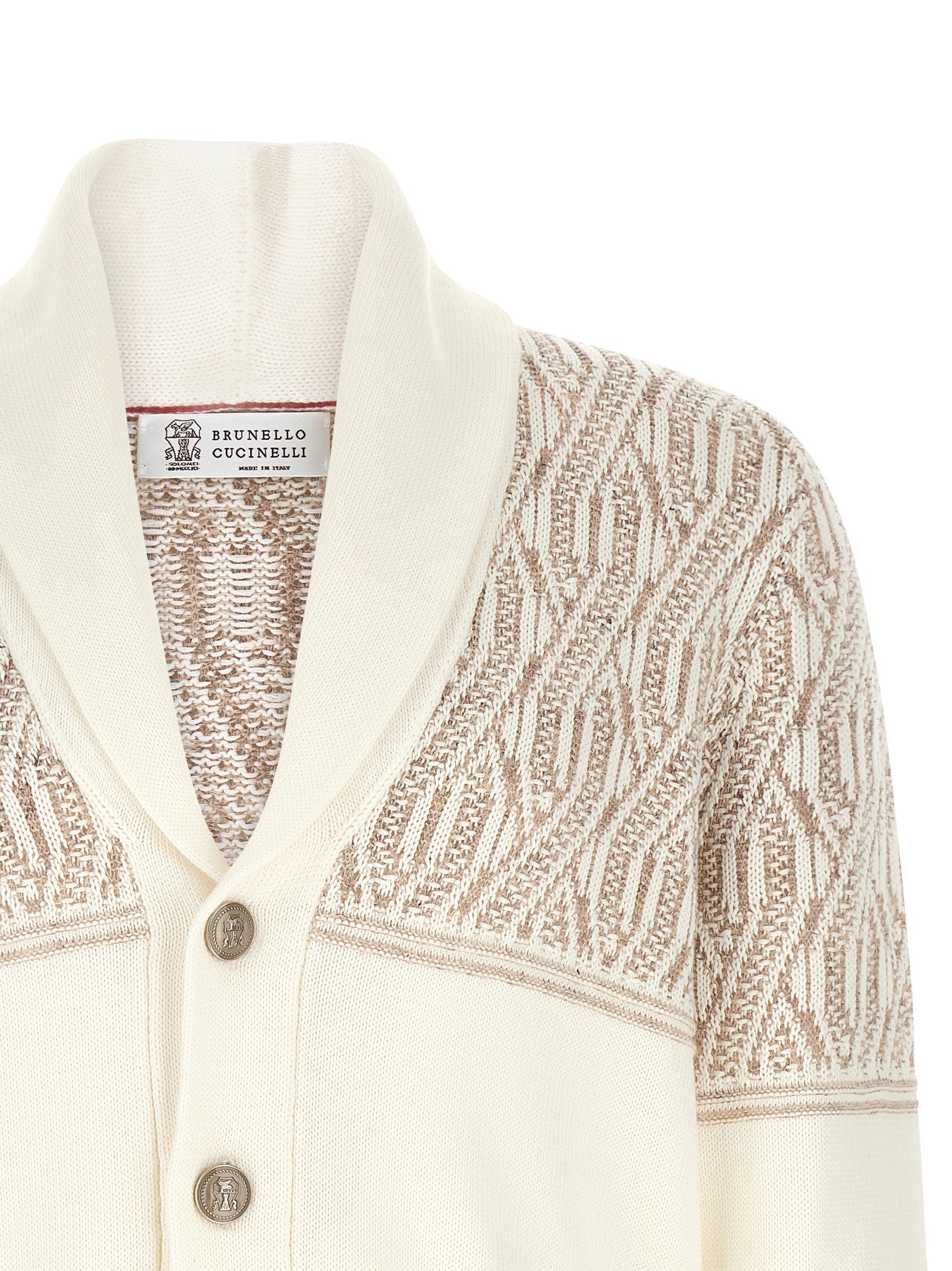 Brunello Cucinelli Beige Cotton Cardigan Brunello Cucinelli