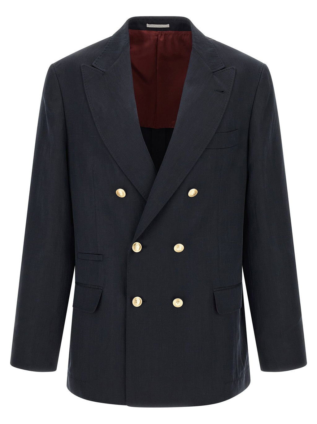 Brunello Cucinelli Blue Silk Blazer Brunello Cucinelli