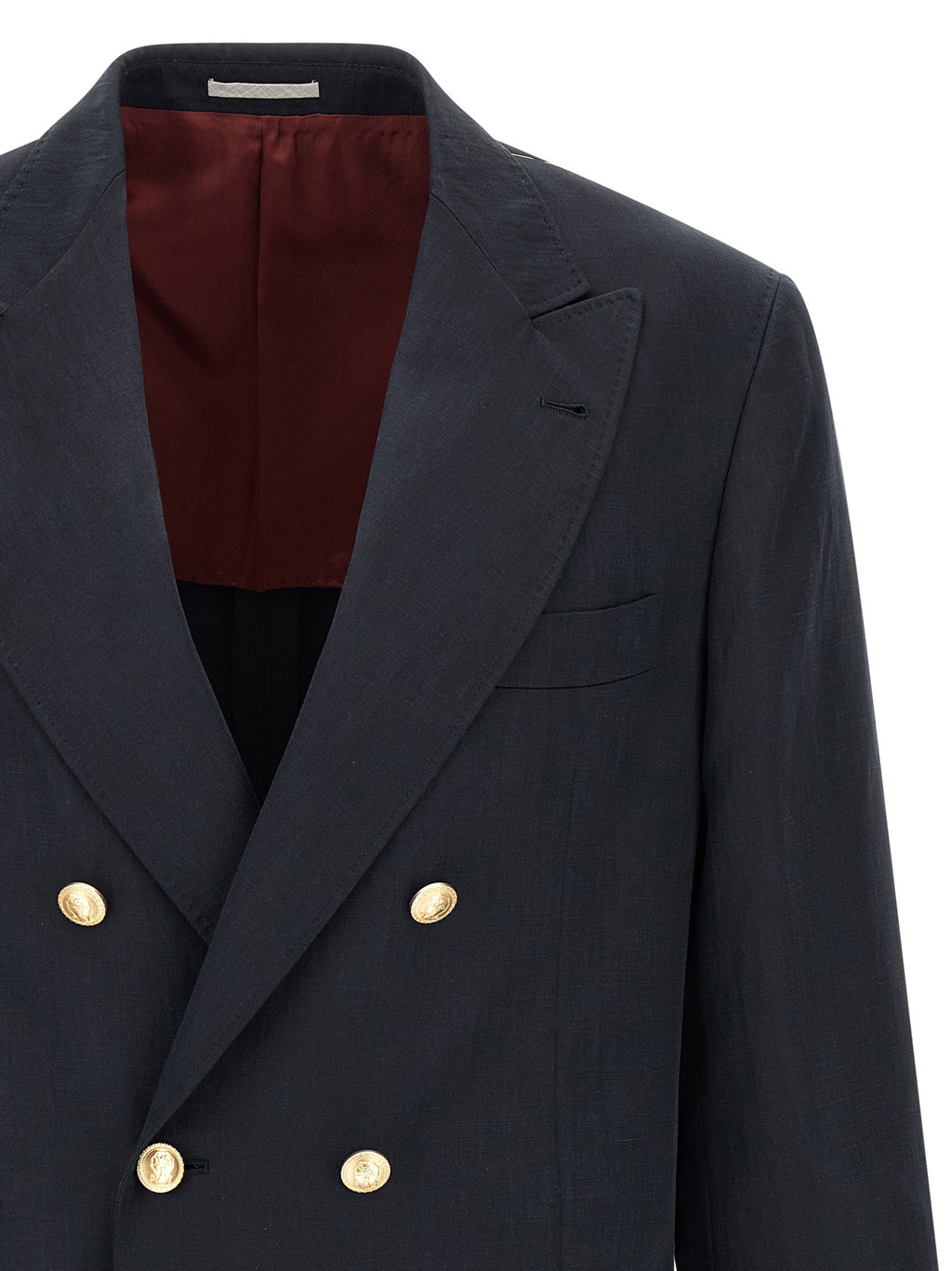 Brunello Cucinelli Blue Silk Blazer Brunello Cucinelli