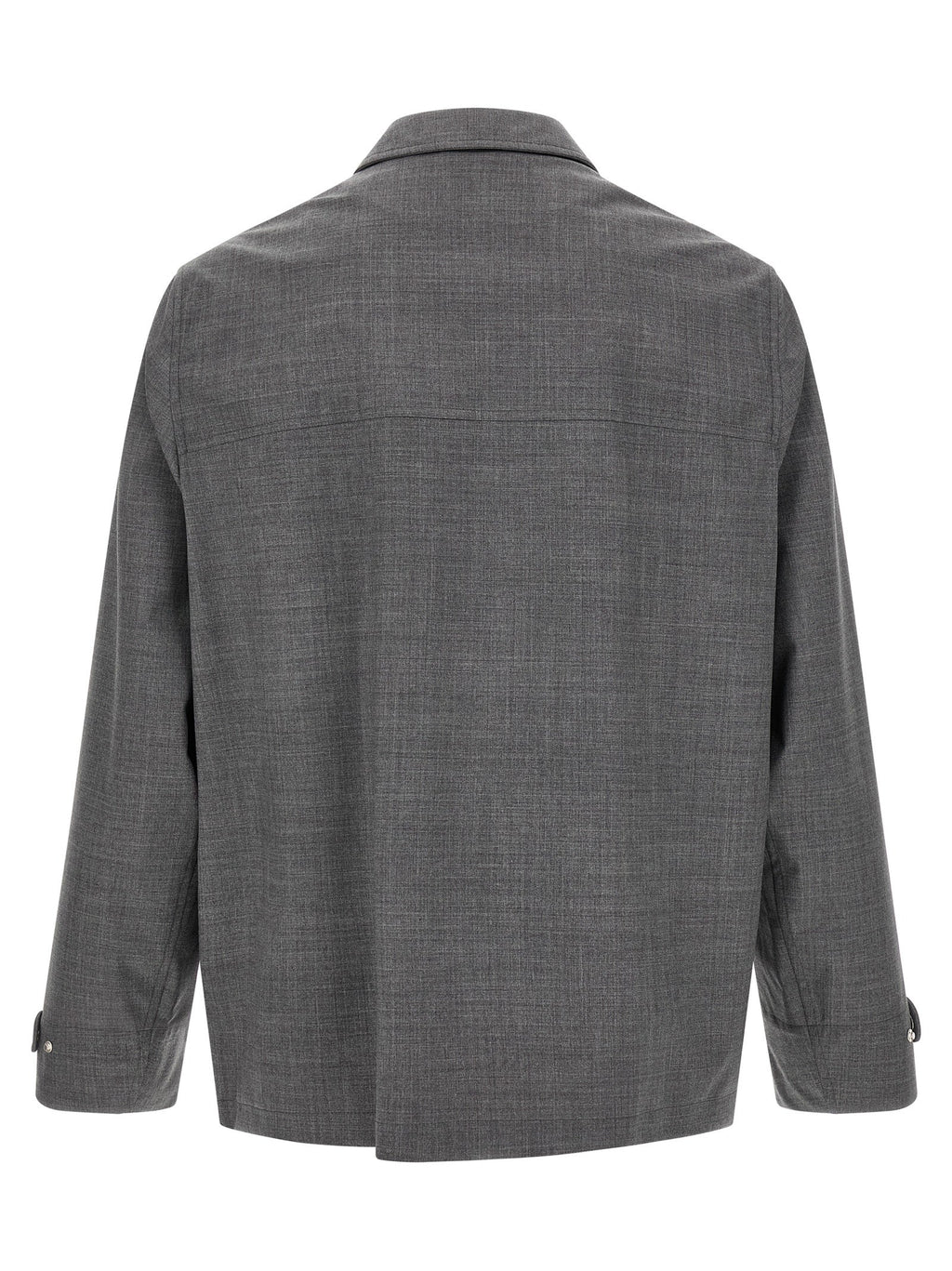 Brunello Cucinelli Gray Virgin Wool Full-Length Jacket Brunello Cucinelli
