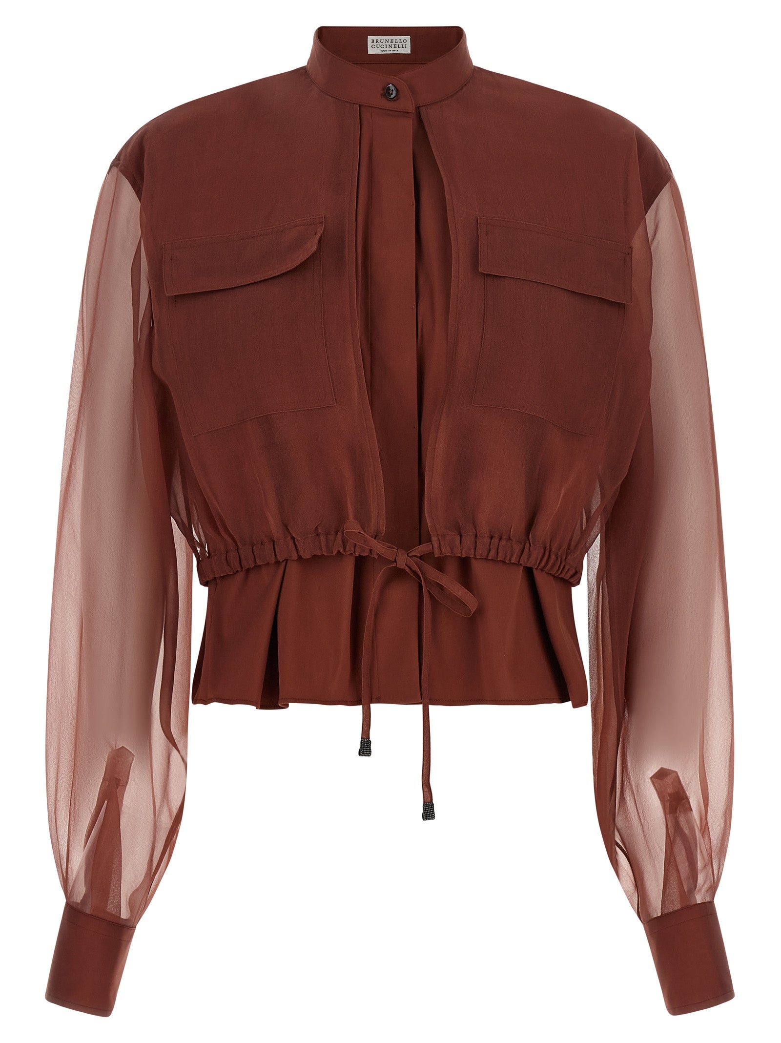 Brunello Cucinelli Brown Cotton Blouse