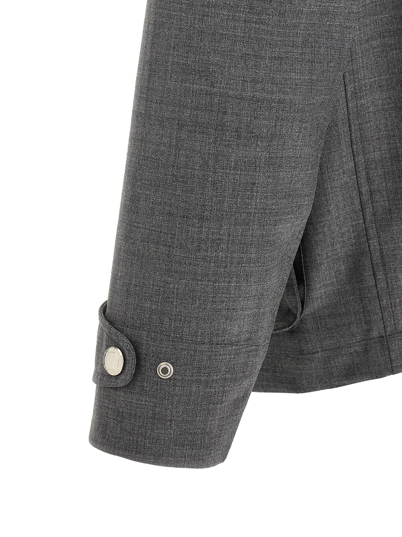 Brunello Cucinelli Gray Virgin Wool Full-Length Jacket Brunello Cucinelli
