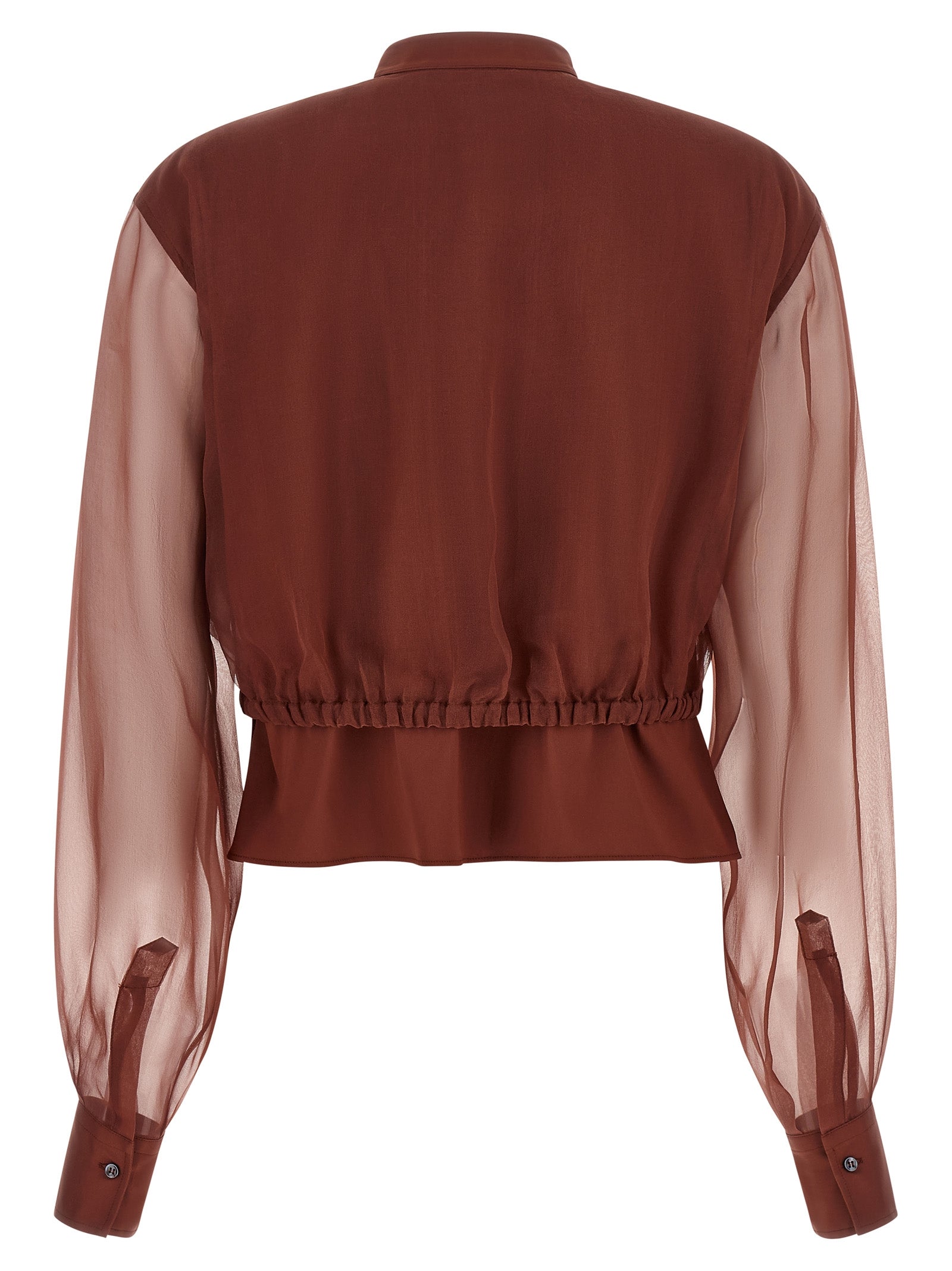 Brunello Cucinelli Brown Cotton Blouse