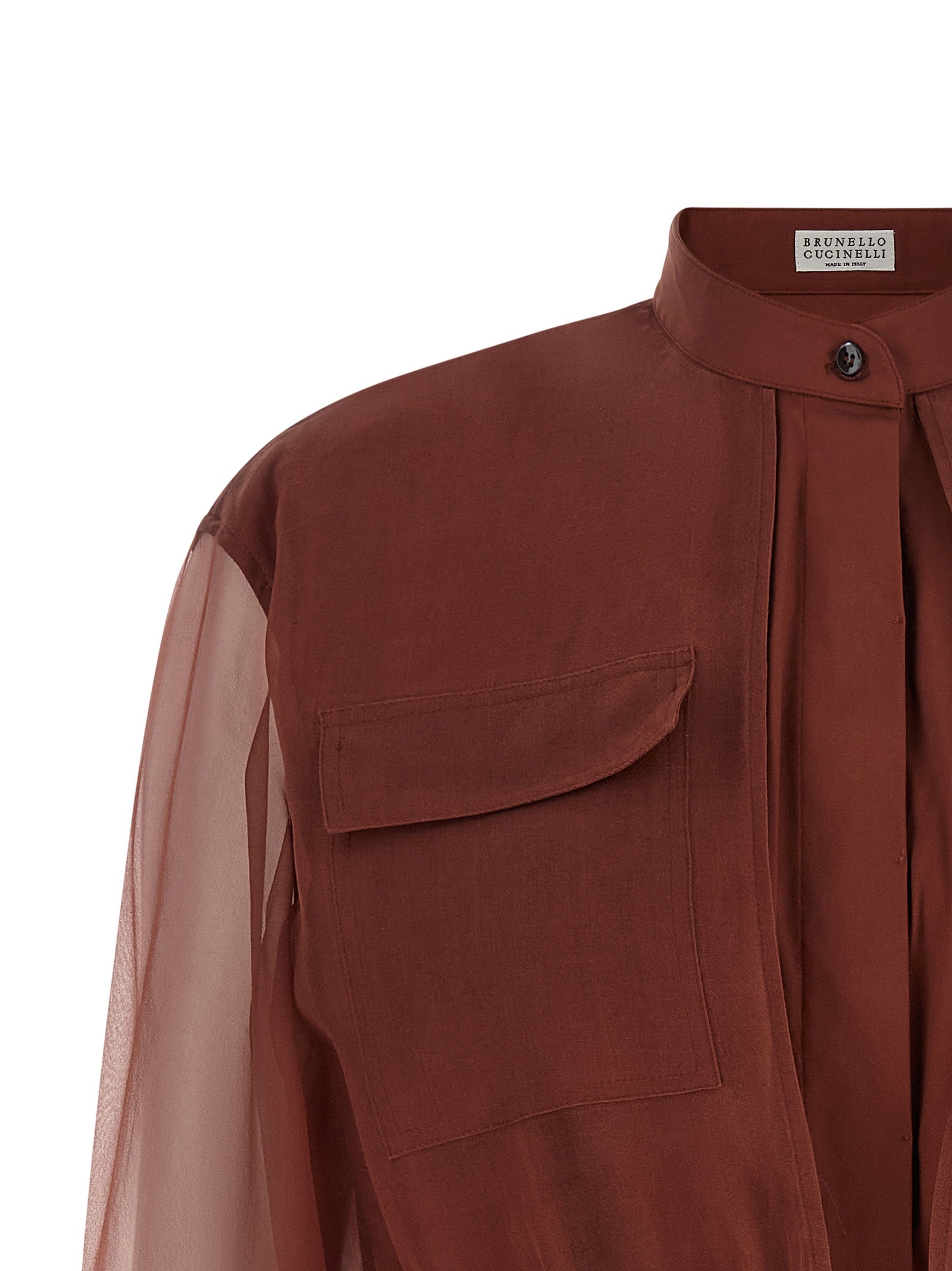 Brunello Cucinelli Brown Cotton Blouse