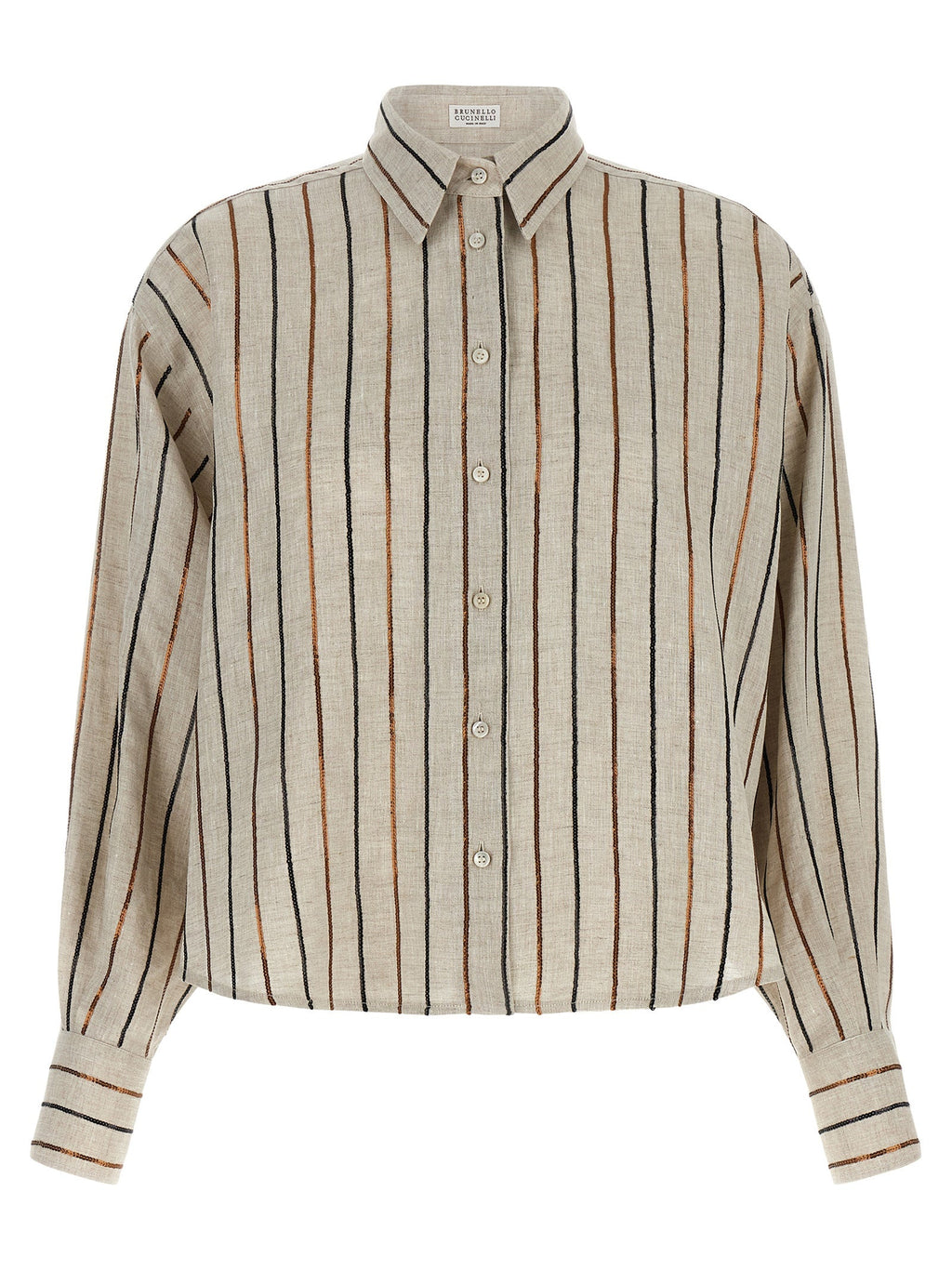 Brunello Cucinelli Beige Linen Blouse Brunello Cucinelli
