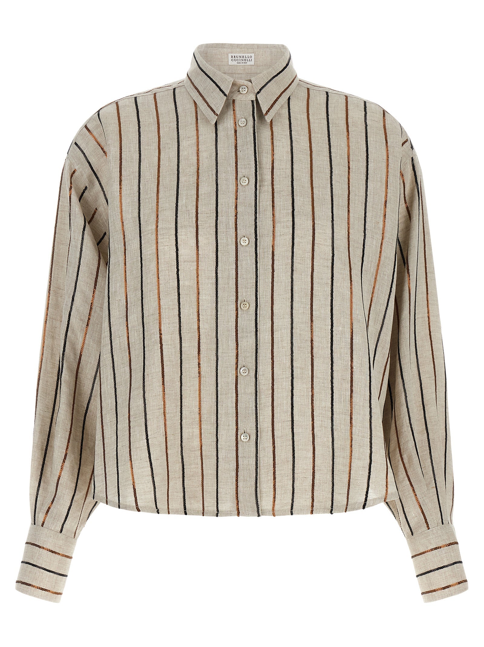 Brunello Cucinelli Beige Linen Blouse Brunello Cucinelli