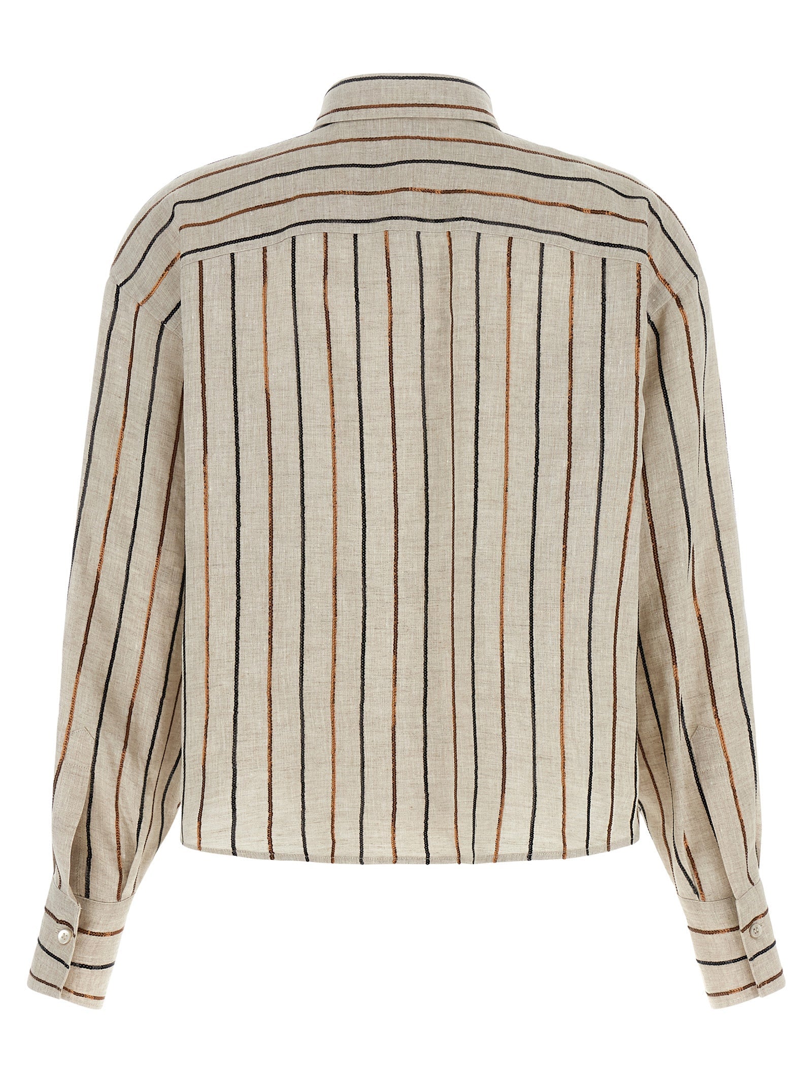 Brunello Cucinelli Beige Linen Blouse