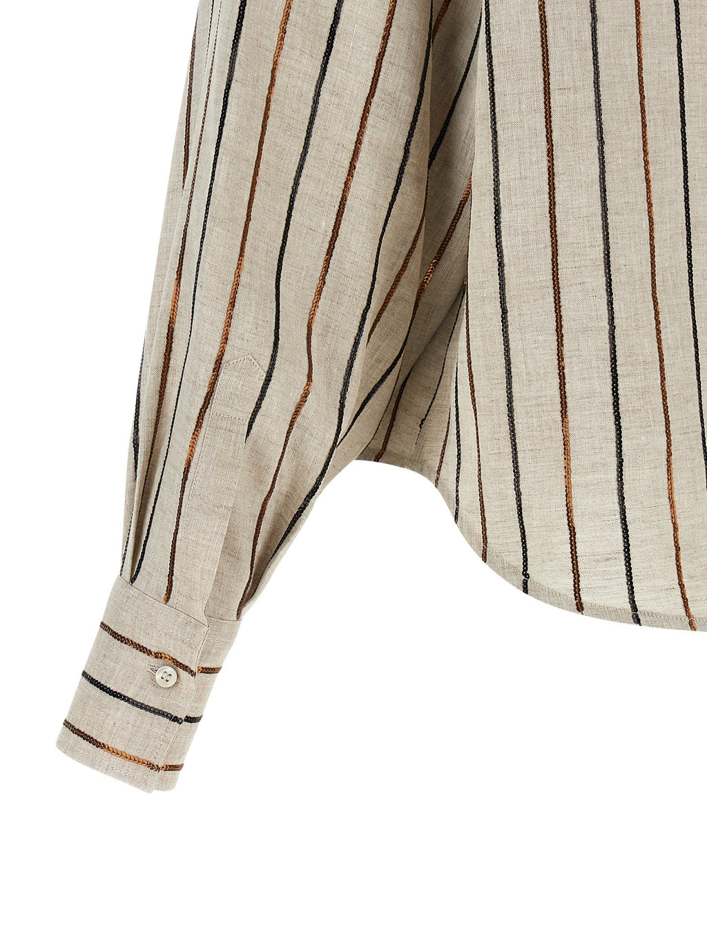 Brunello Cucinelli Beige Linen Blouse
