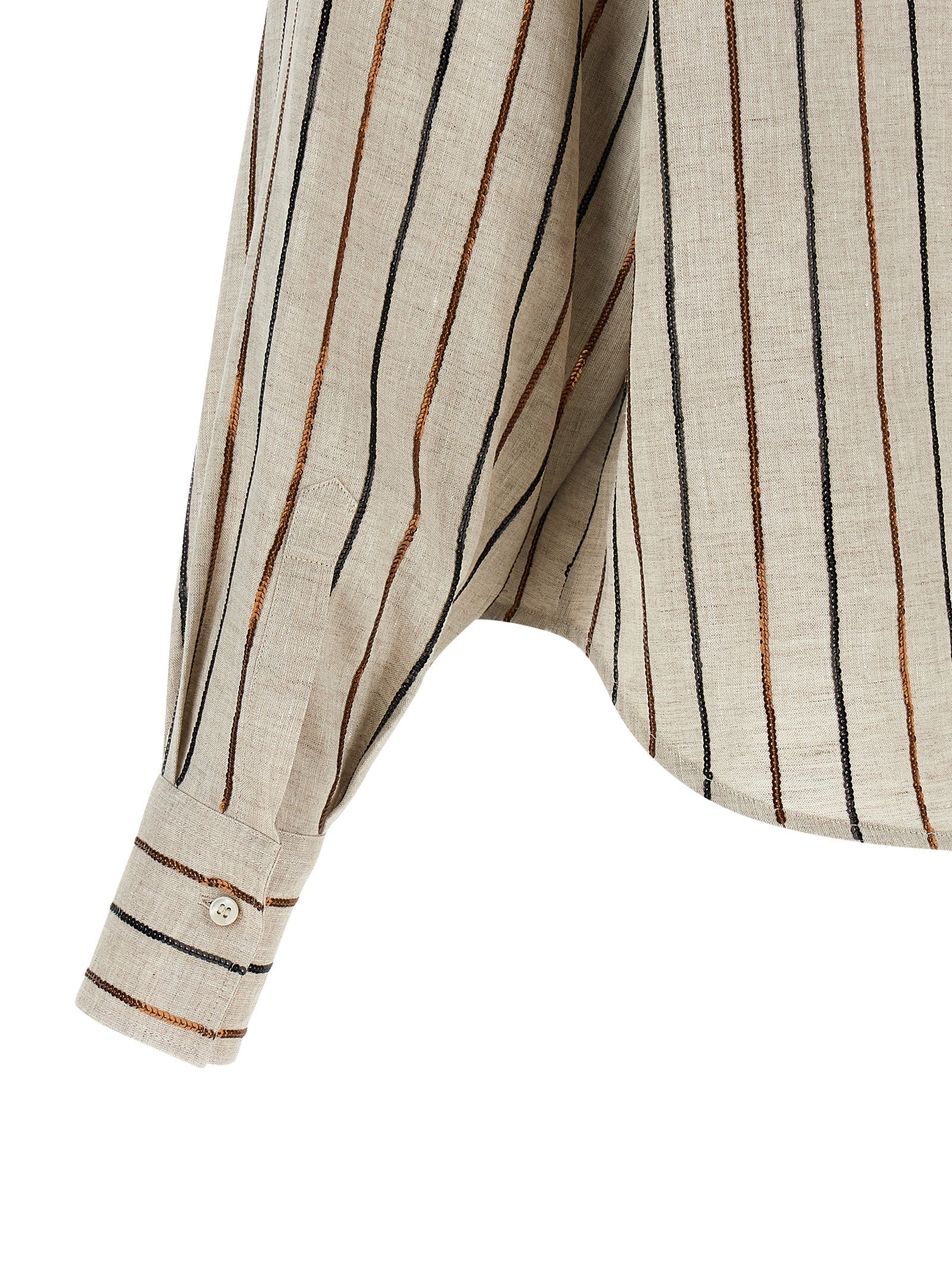 Brunello Cucinelli Beige Linen Blouse