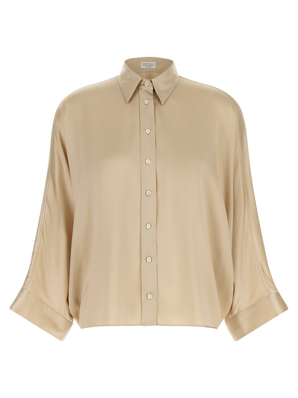 Brunello Cucinelli Beige Silk Blouse