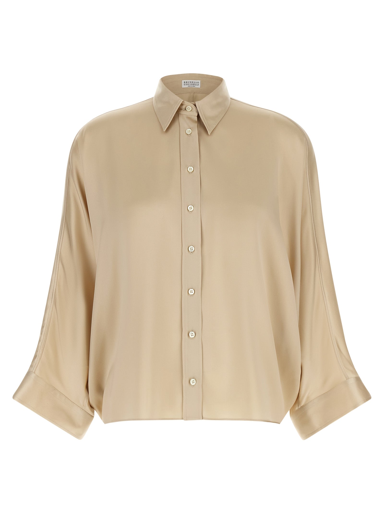 Brunello Cucinelli Beige Silk Blouse
