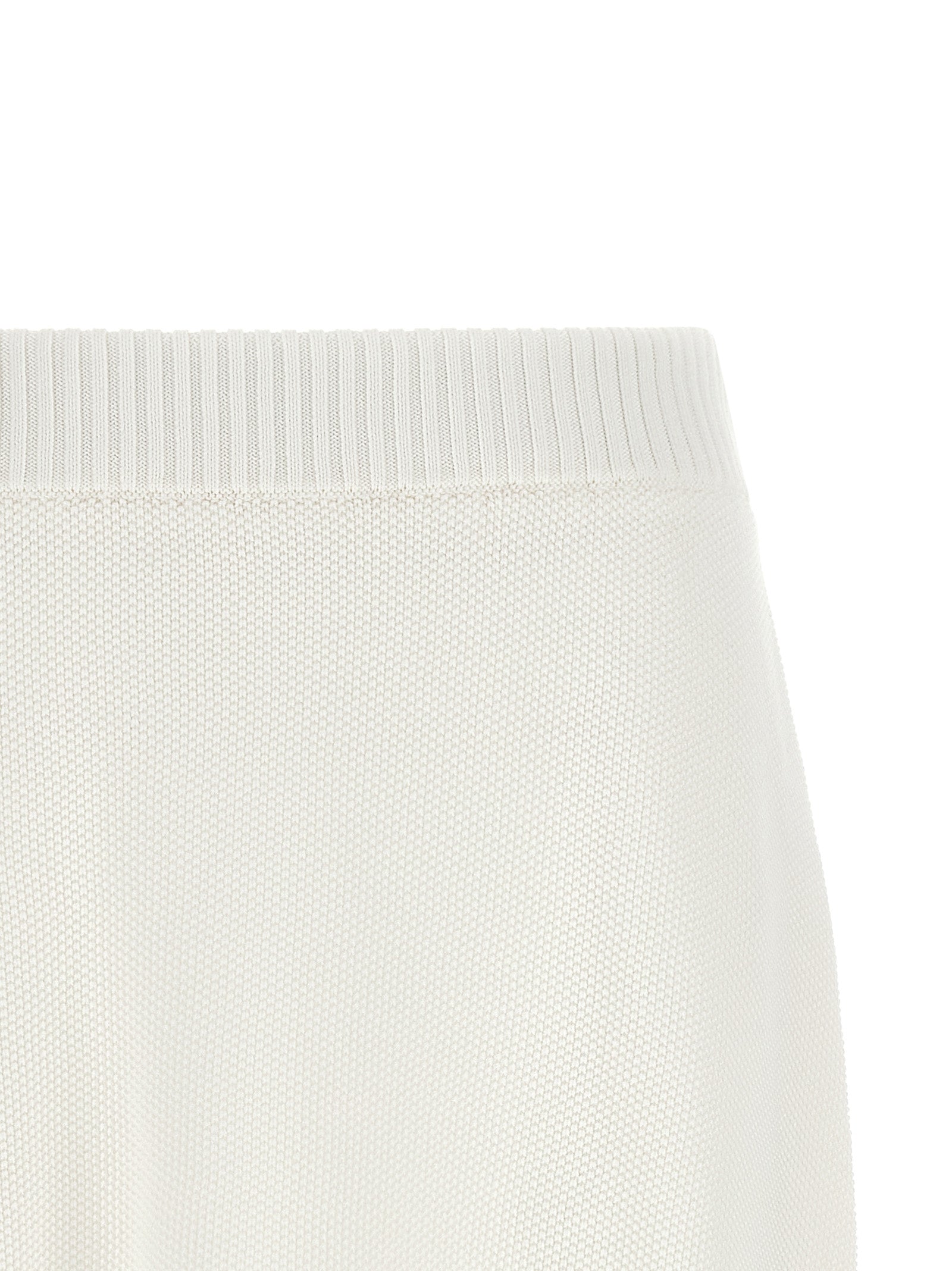 Brunello Cucinelli White Cotton Long Skirt