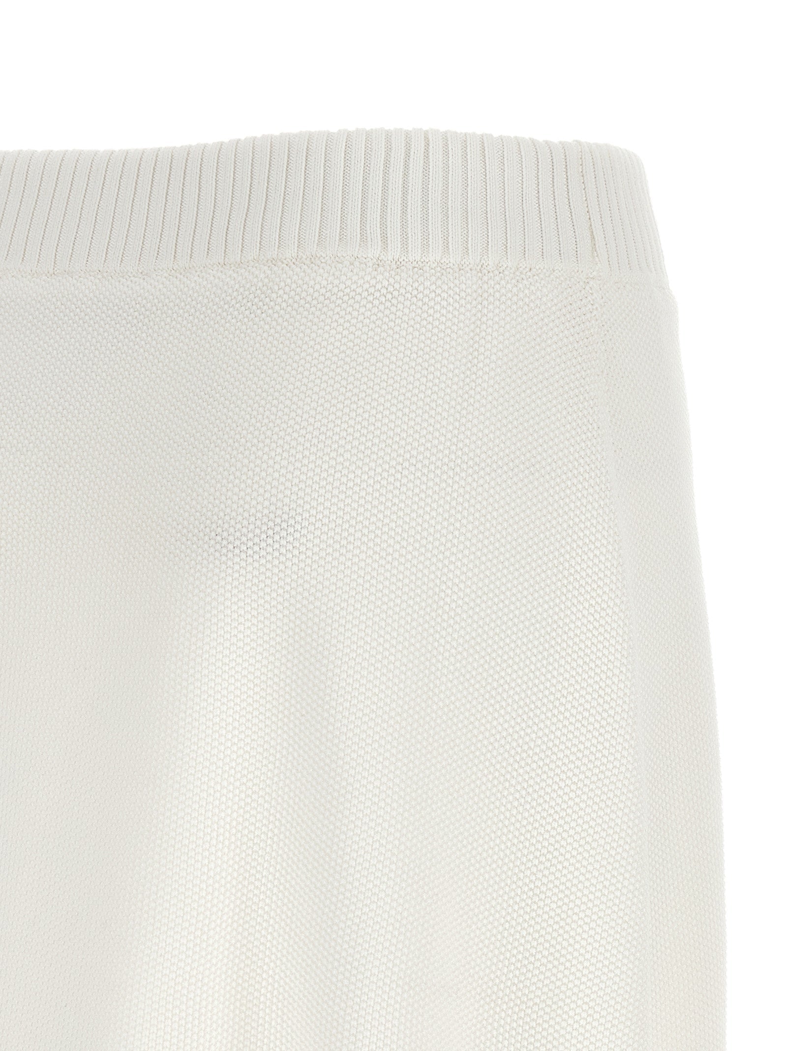 Brunello Cucinelli White Cotton Long Skirt
