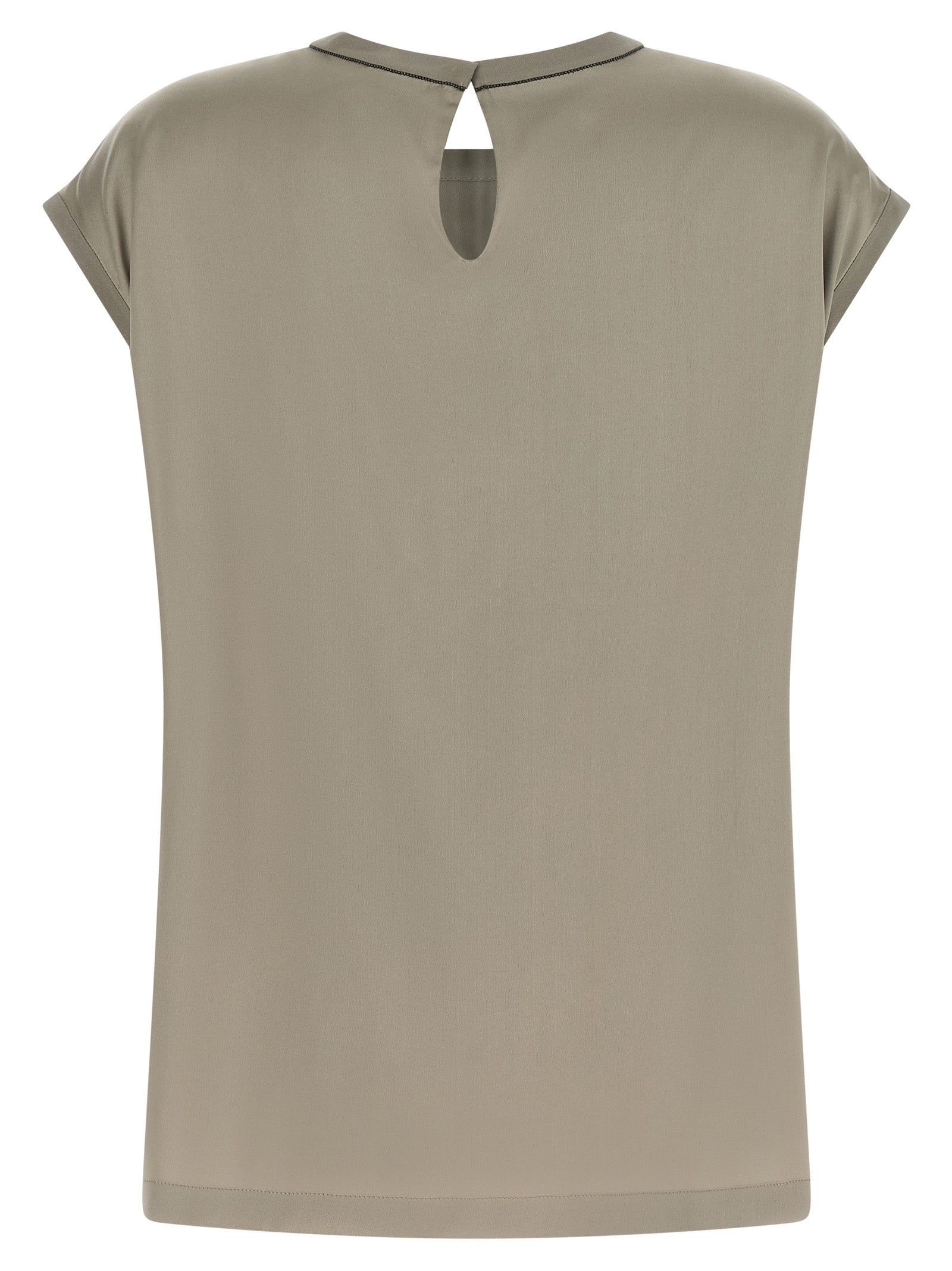 Brunello Cucinelli Bicolor Silk Blouse