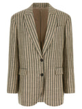 Brunello Cucinelli Bicolor Linen Blazer Brunello Cucinelli