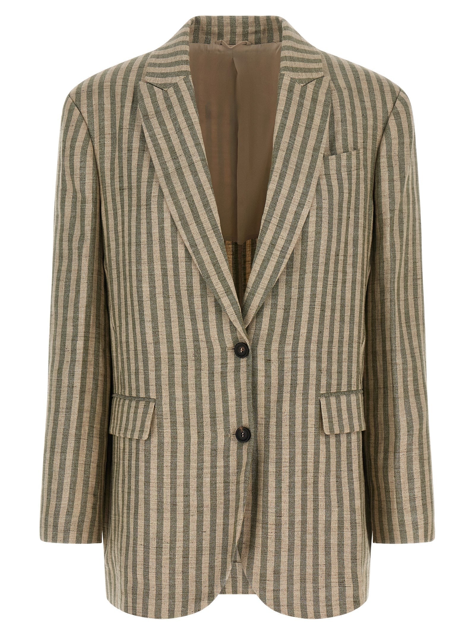 Brunello Cucinelli Bicolor Linen Blazer Brunello Cucinelli