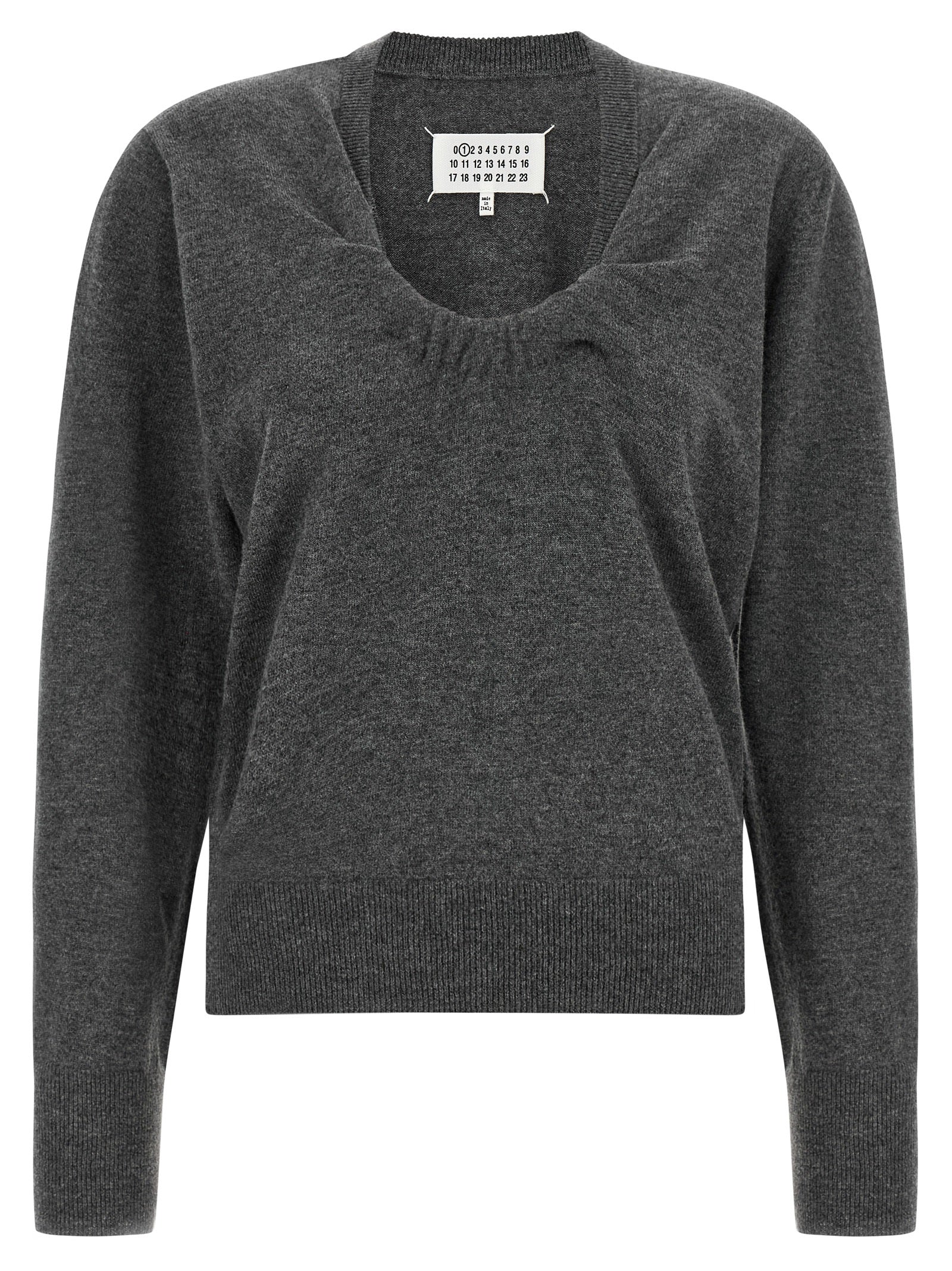 Maison Margiela Gray Virgin Wool Cardigan