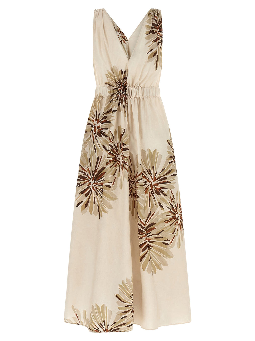 Brunello Cucinelli Beige Cotton Midi Dress Brunello Cucinelli
