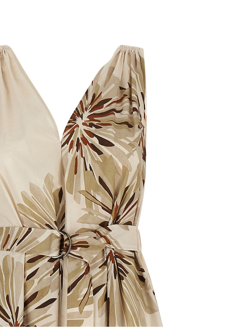 Brunello Cucinelli Beige Cotton Midi Dress Brunello Cucinelli