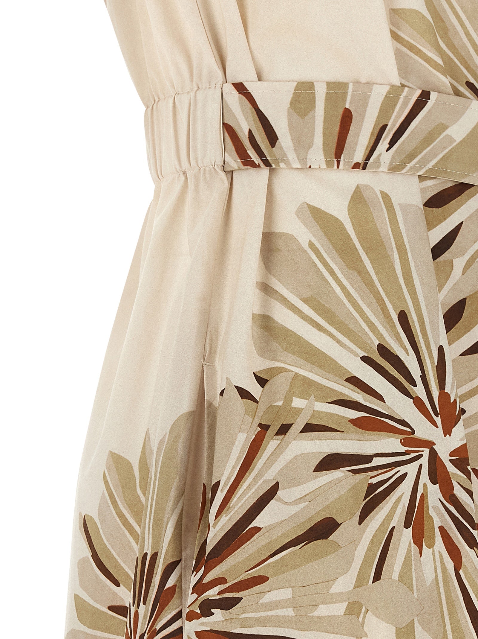 Brunello Cucinelli Beige Cotton Midi Dress Brunello Cucinelli