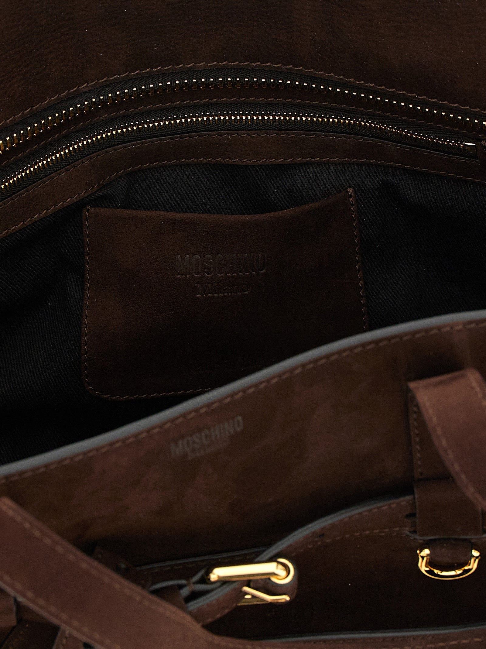 Moschino Brown Calfskin Handbag