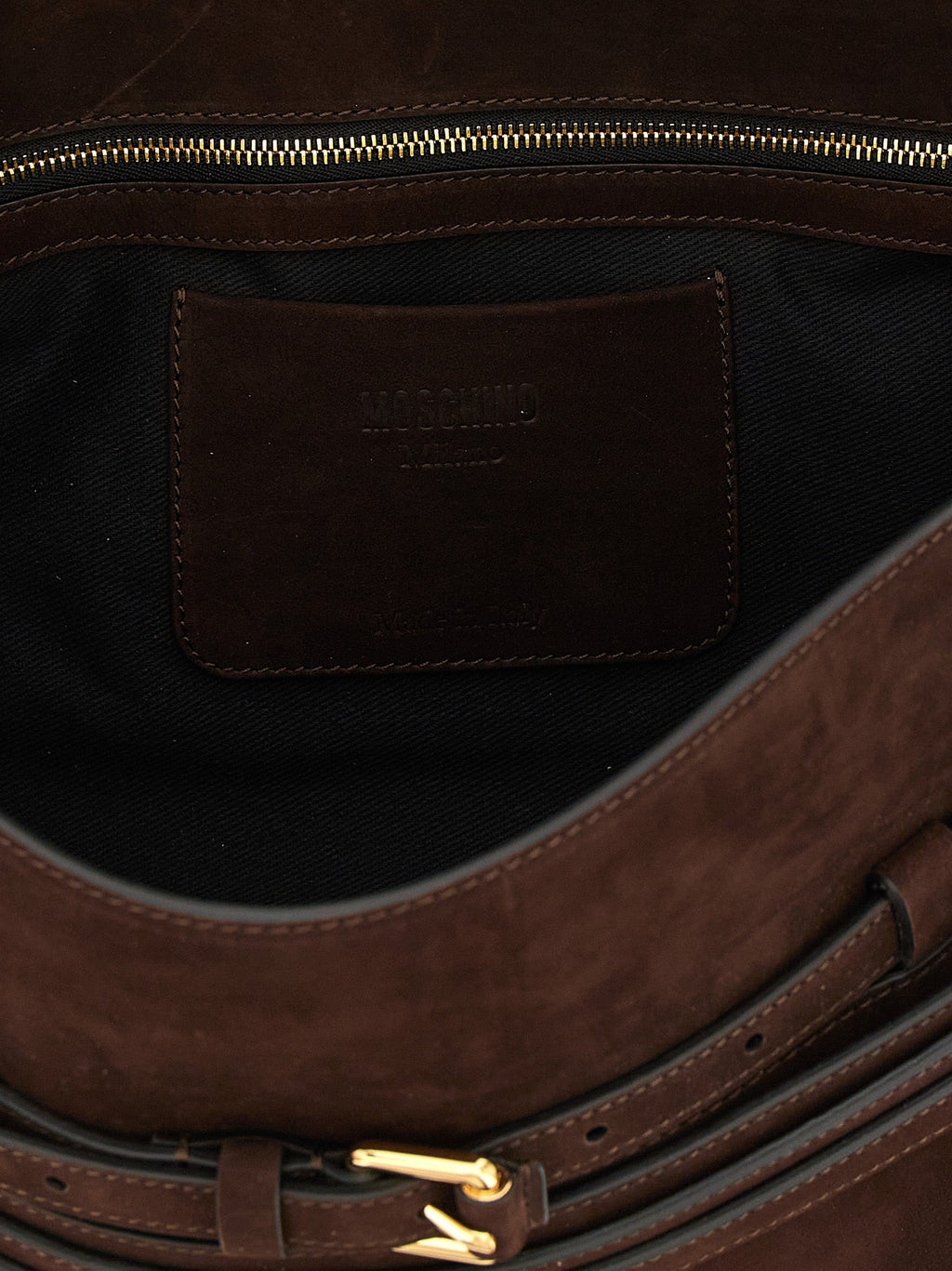 Moschino Brown Calfskin Shoulder Bag Moschino