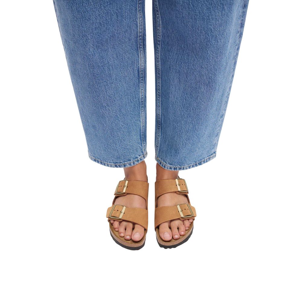 Birkenstock Brown Leather Flat Sandals