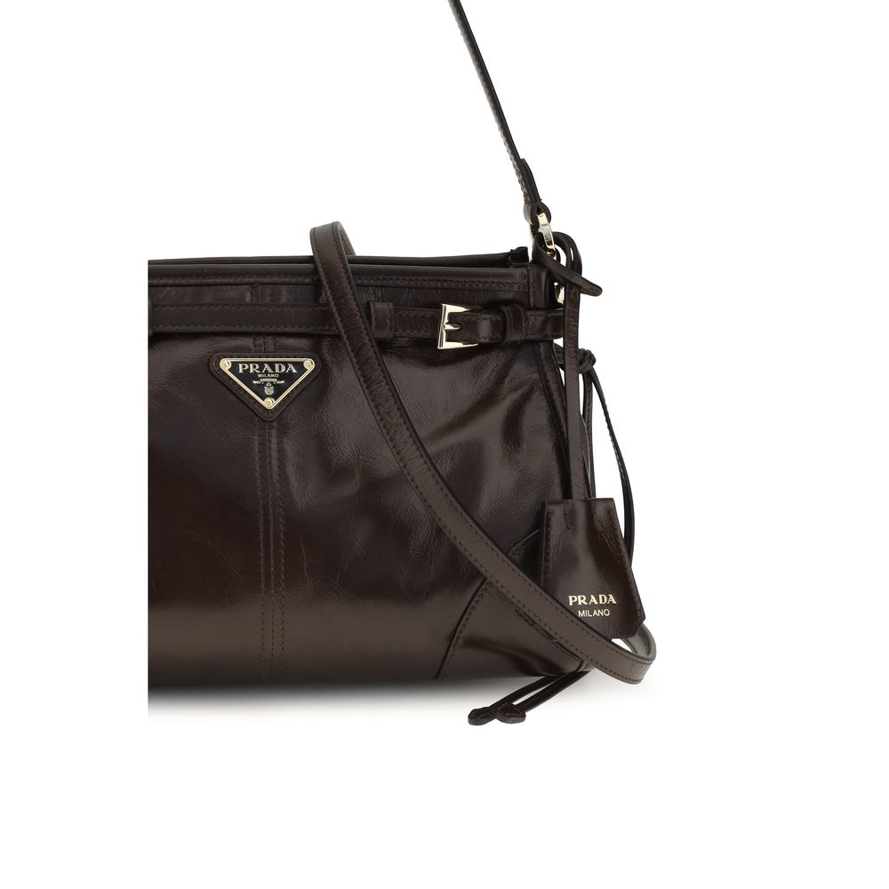 Prada Brown Calf Leather Bos Taurus Handbag