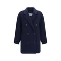 Max Mara Blue Wool Oves Aries Full-Length Jacket