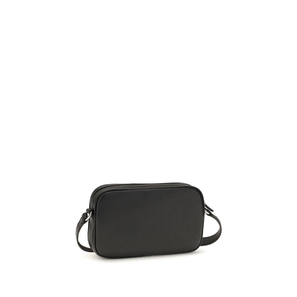 Valentino Garavani Black Calf Leather Bos Taurus Shoulder Bag
