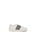 Valentino Garavani Silver Calf Leather Bos Taurus Low Top Sneakers