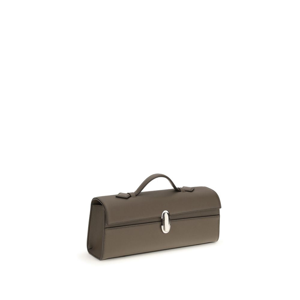 Savette Brown Calf Leather Bos Taurus Clutch Bag