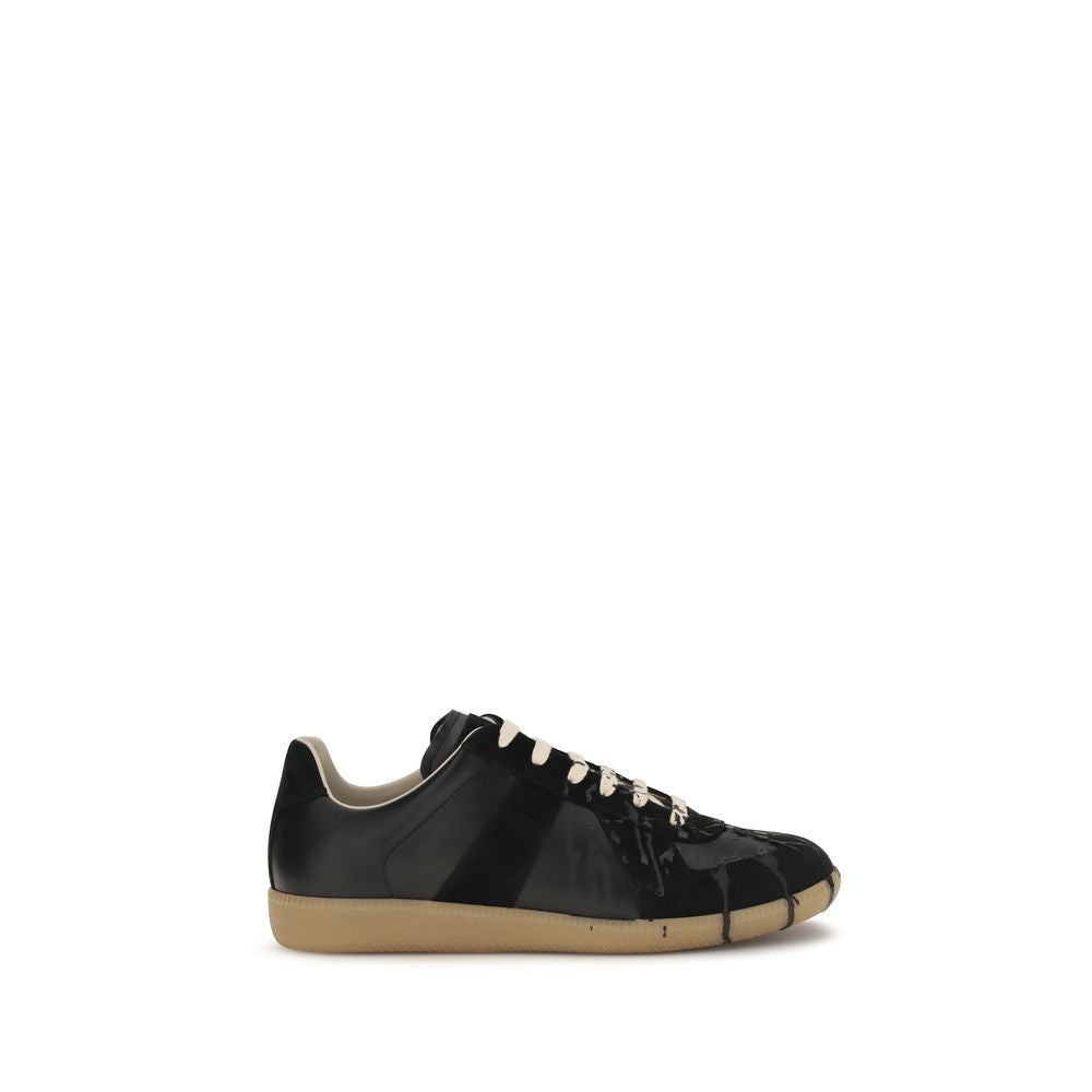 Maison Margiela Black Suede Leather Athletic Sneakers Maison Margiela