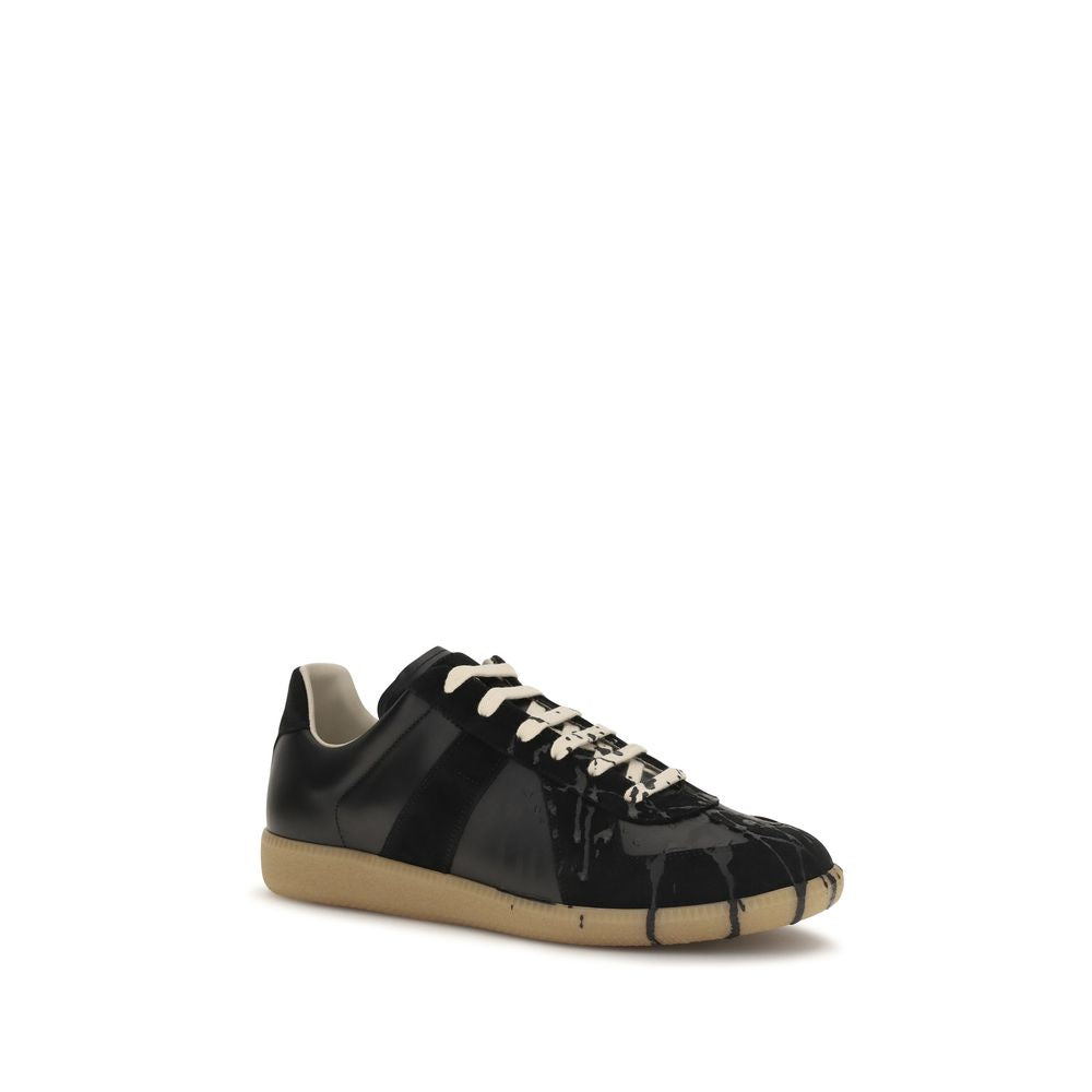 Maison Margiela Black Suede Leather Athletic Sneakers Maison Margiela