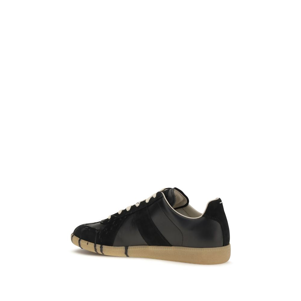 Maison Margiela Black Suede Leather Athletic Sneakers Maison Margiela