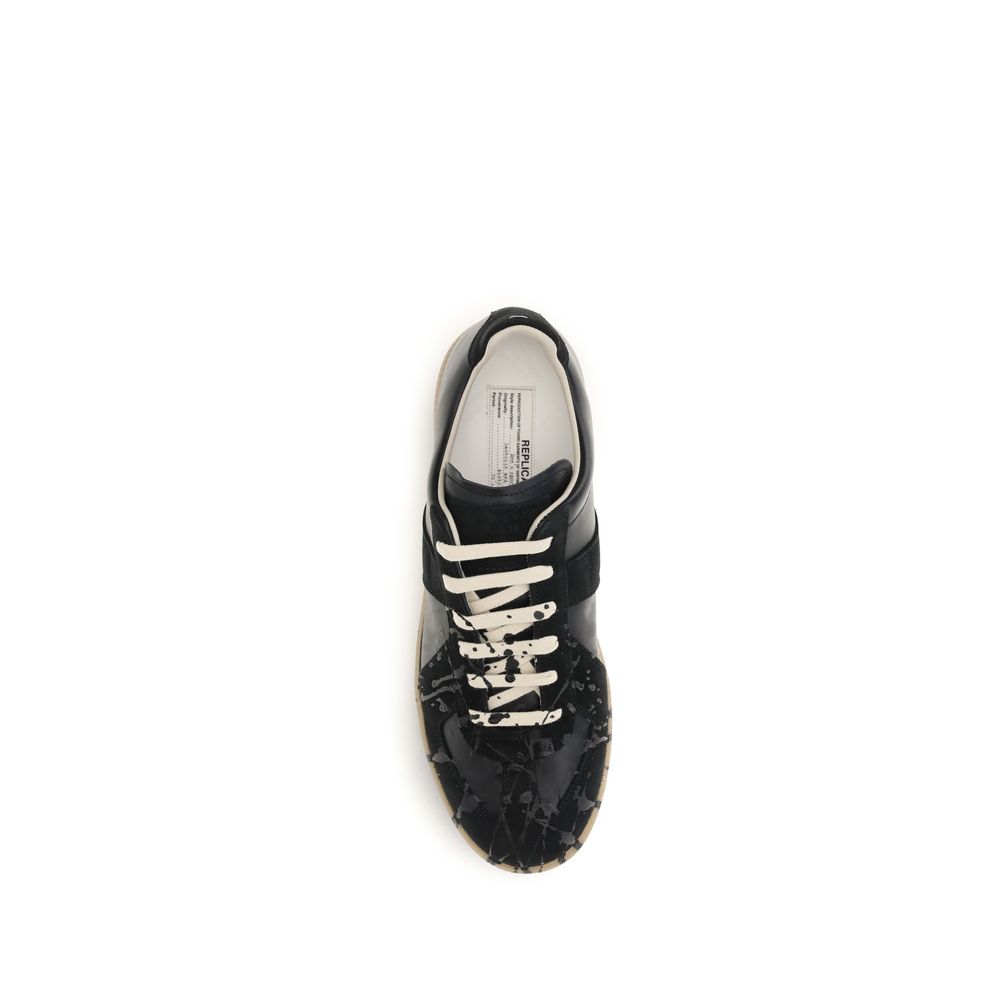 Maison Margiela Black Suede Leather Athletic Sneakers Maison Margiela