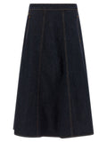 Alberta Ferretti Blue Cotton Mini Skirt