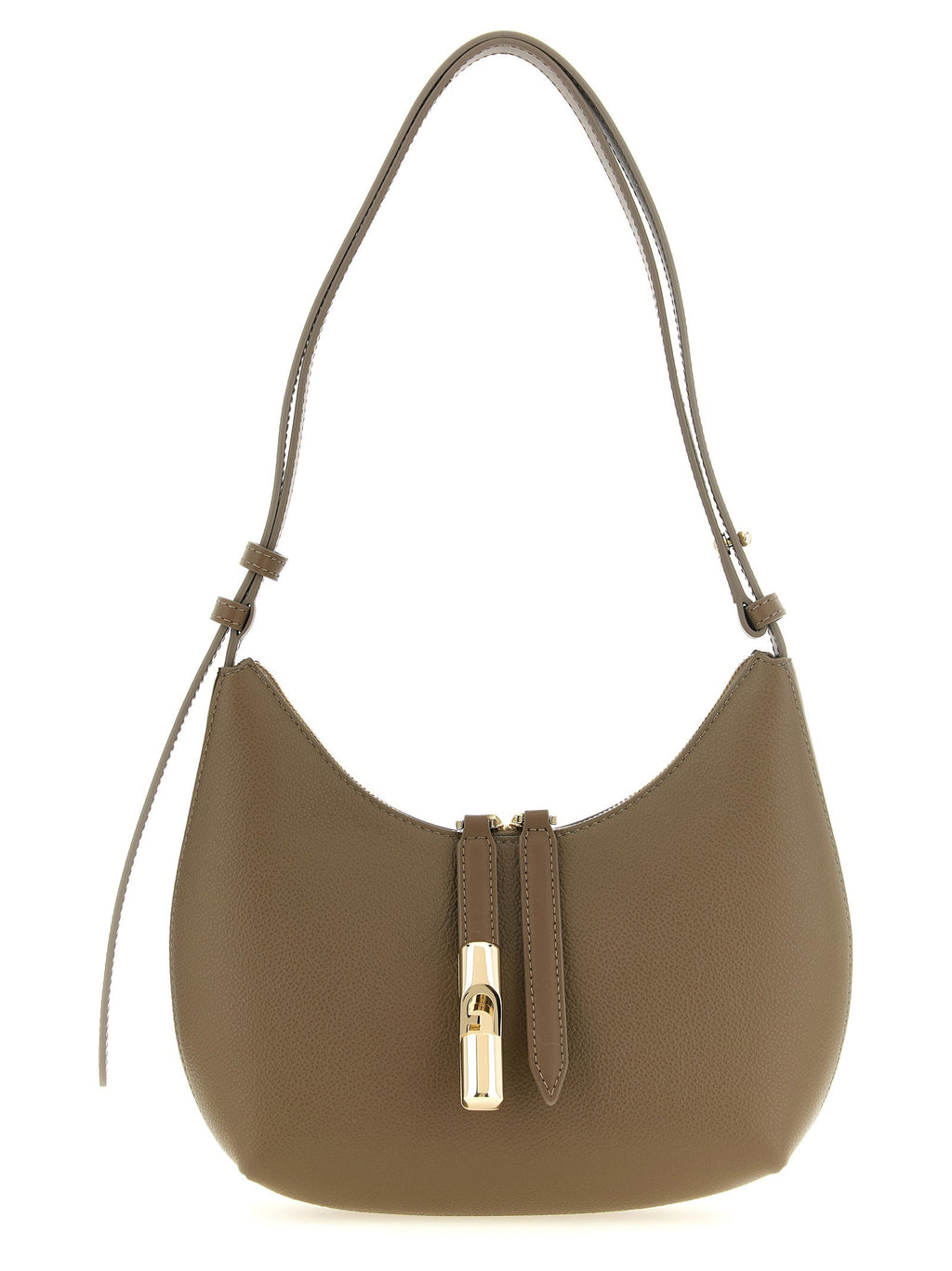 Furla Beige Calfskin Shoulder Bag