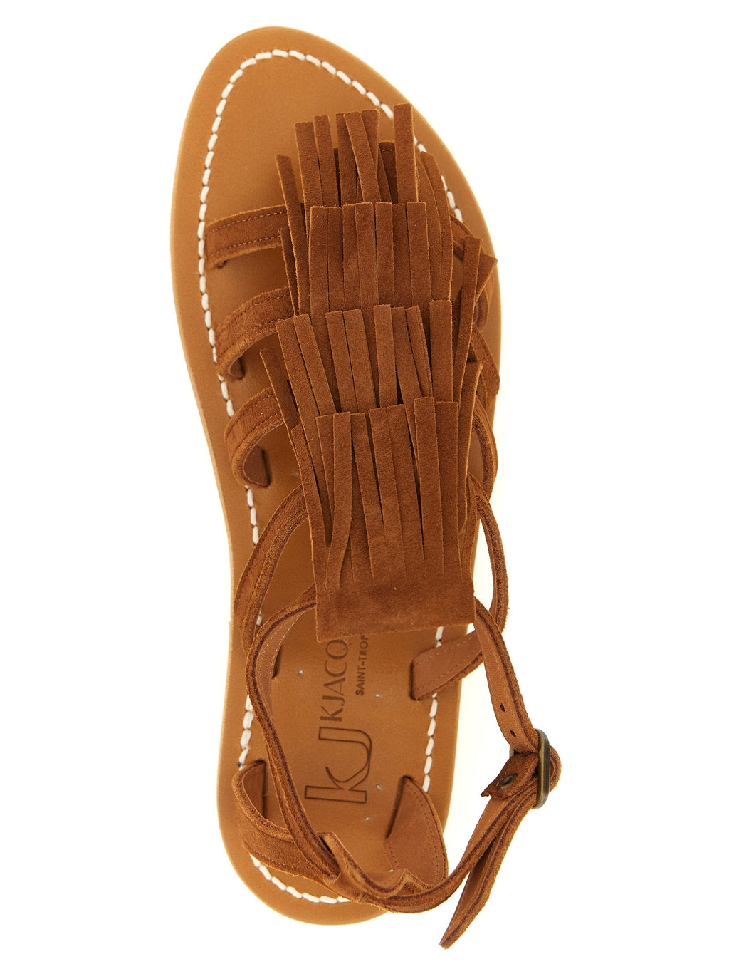 K.JACQUES SAINT TROPEZ Brown Goatskin Flat Sandals